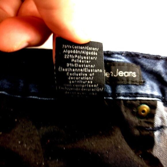 Calvin Klein Ultimate Skinny Dark Blue Denim Jeans 26/2 Mid Rise‎ Measures 28/31 - Picture 11 of 14